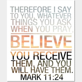 Bible Verse Mark 11 24 Posters and Art